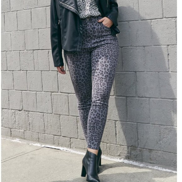 New w/Tags - sz 16 - Good American Good Legs Leopard Jeans - Super CUTE Stretchy - Picture 1 of 11